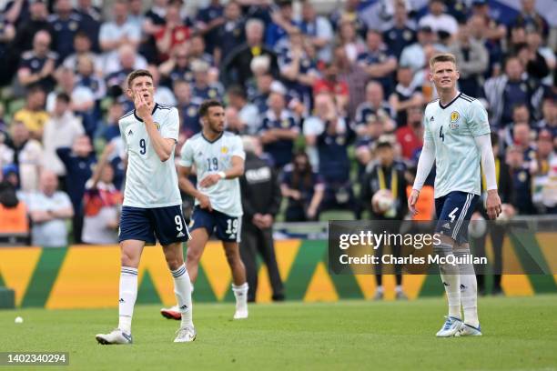 Ross Stewart and Scott McTominay of Scotland look dejected after the UEFA Nations League League B Group 1 match between Republic of Ireland and...