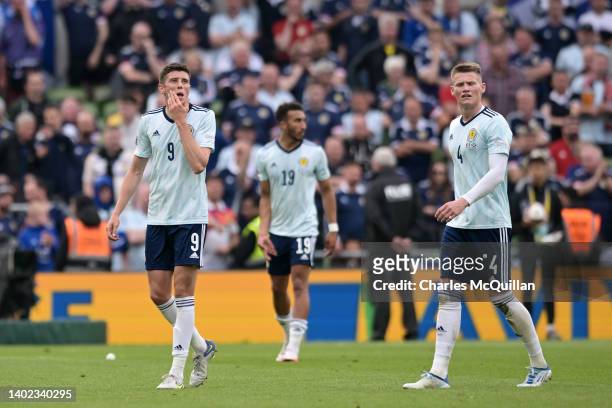 Ross Stewart and Scott McTominay of Scotland look dejected after the UEFA Nations League League B Group 1 match between Republic of Ireland and...