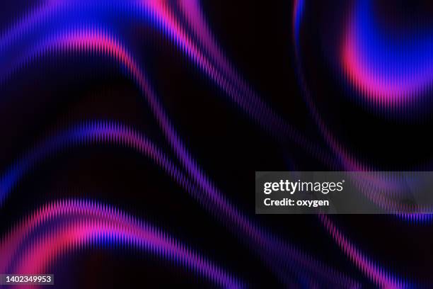 abstract morphing multicolored vibrant wave shapes background - smoke black background stock-fotos und bilder