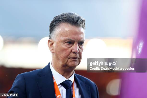 Louis Van Gaal, Head Coach of Netherlands looks on at half time during the UEFA Nations League - League A Group 4 match between Netherlands and...