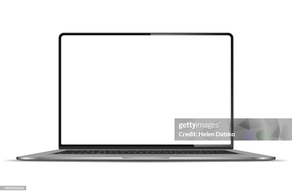 Notebook Without Display Realistic Darkgrey Notebook With Transparent Screen Isolated New Laptop ...