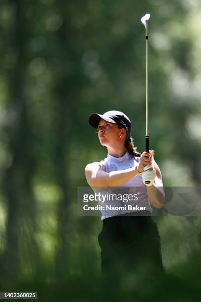 Linn Grant of Sweden plays her second shot on the 3rd hole during Day Three of the Volvo Car Scandinavian Mixed Hosted by Henrik & Annika at Halmstad...