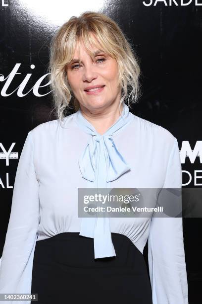 Emmanuelle Seigner attends the Filming Italy 2022 red carpet on June 11, 2022 in Santa Margherita di Pula, Italy.