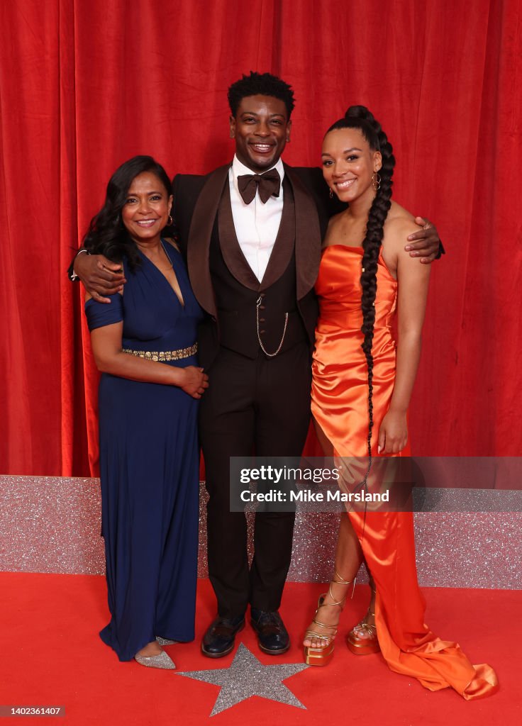 Dex Lee Partner Bharti Patel, Dex Lee and Laura White attend the British Soap Awards ...