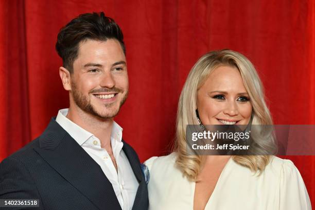 Toby-Alexander Smith and Amy Walsh attend the British Soap Awards 2022 at Hackney Empire on June 11, 2022 in London, England.