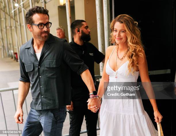 Ryan Reynolds and Blake Lively depart the Beacon Hotel on June 11, 2022 in New York City.