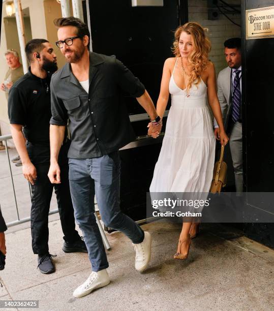 Ryan Reynolds and Blake Lively depart the Beacon Hotel on June 11, 2022 in New York City.