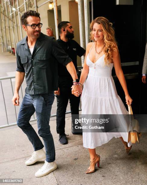 Ryan Reynolds and Blake Lively depart the Beacon Hotel on June 11, 2022 in New York City.