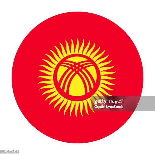 nationalflagge kirgisistans - kyrgyzstan stock-grafiken, -clipart, -cartoons und -symbole