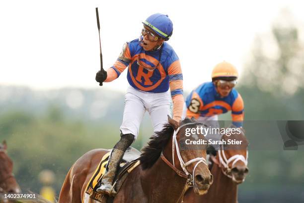 Mo Donegal with Irad Ortiz, Jr. Up wins the 154th running of the Belmont Stakes as Nest with Jose Ortiz up finishes second at Belmont Park on June...