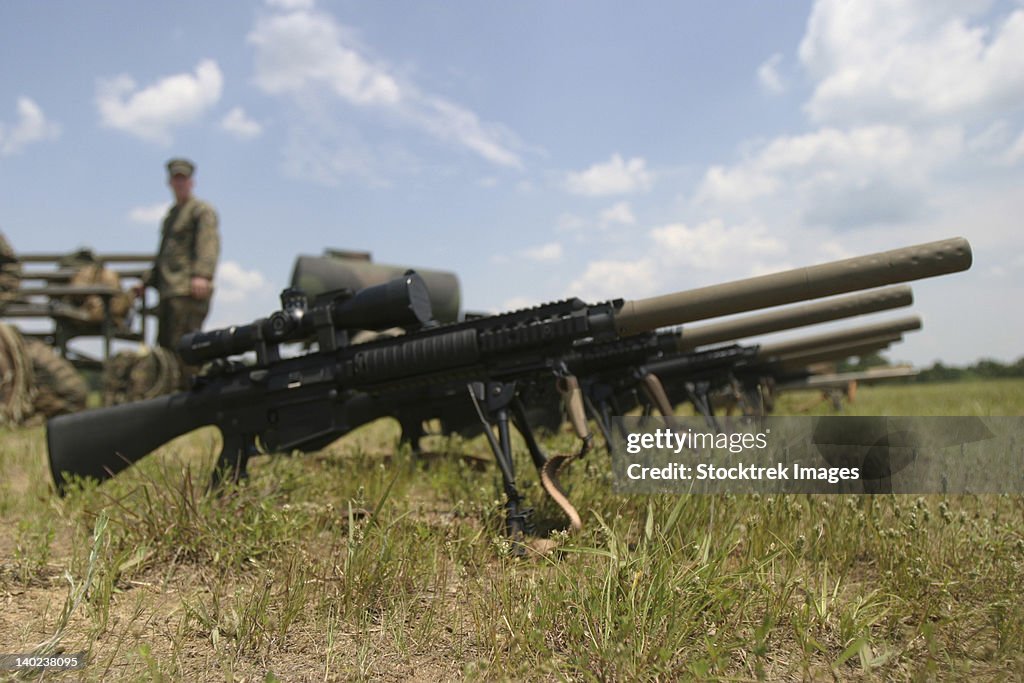 Scout Snipers Line Up Their New Mk11 Sniper Rifles Photo - Getty Images