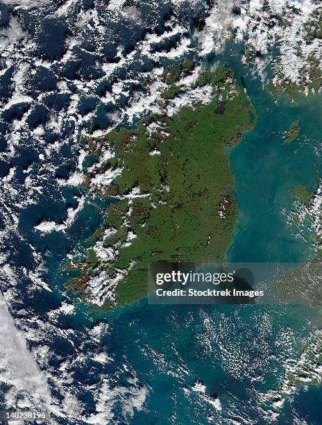 january 15, 2002 - phytoplankton bloom off the coast of ireland. - northern ireland stock pictures, royalty-free photos & images