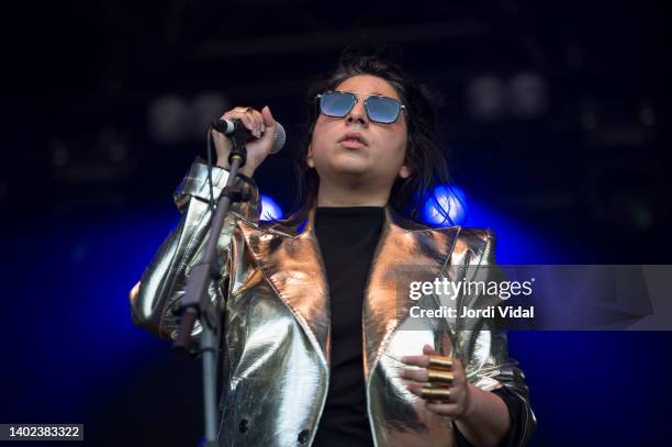 Aroj Aftab performs on stage during Primavera Sound Festival Weekend 2, Day 3 at Parc del Forum on June 11, 2022 in Barcelona, Spain.