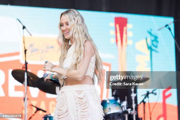 Brooke Eden performs at CMA Fest 2022 at Maui Jim Reverb Stage in Bridgestone Arena Plaza on June 11, 2022 in Nashville, Tennessee.