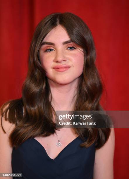 Amelia Flanagan attends the 2022 British Soap Awards at Hackney Empire on June 11, 2022 in London, England.