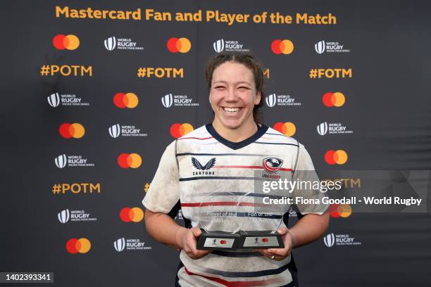 Player of the match Hope Rogers of USA during the 2022 Pacific Four Series match between USA and the Australia Wallaroos at The Trusts Arena on June...