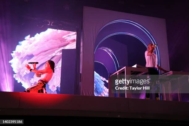 Performs onstage with Flume during 2022 Governors Ball Music Festival - Day 2 at Citi Field on June 11, 2022 in New York City.