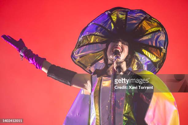 Karen O of Yeah Yeah Yeahs performs in concert during Primavera Sound Festival, Weekend 2, Day 3 on June 11, 2022 in Barcelona, Spain.