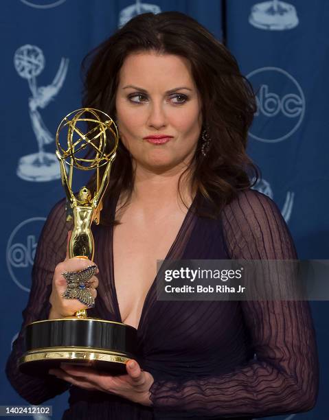 Emmy Winner Megan Mullally backstage at the 52nd Emmy Awards Show at the Shrine Auditorium, September 10, 2000 in Los Angeles, California.