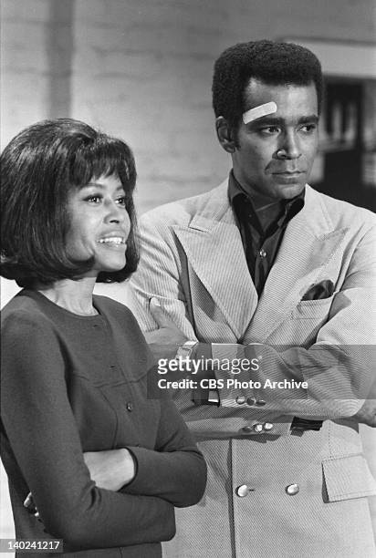 Mission: Impossible episode "Cat's Paw" featuring, from left, Abbey Lincoln as Millie Webster and Greg Morris as Barney Collier. Image dated October...