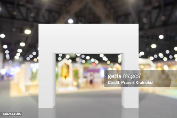 white square archway for trade fair or event. - booth bildbanksfoton och bilder