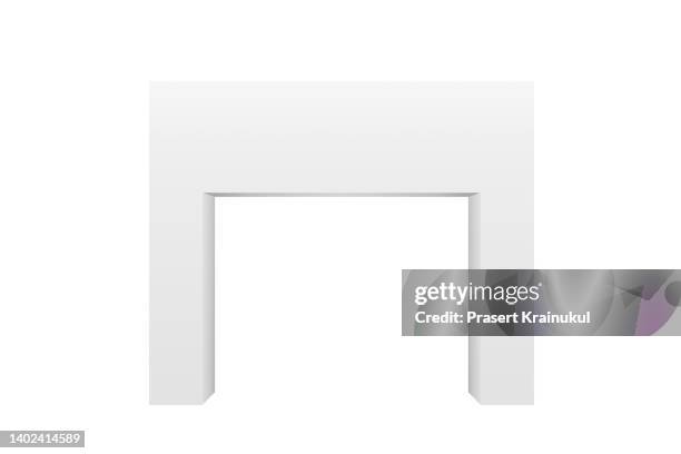 white square archway isolated on white backgrond for trade fair or event. - booth stock pictures, royalty-free photos & images