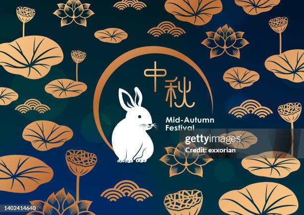 mid autumn festival celebration - chinese lantern icon stock illustrations