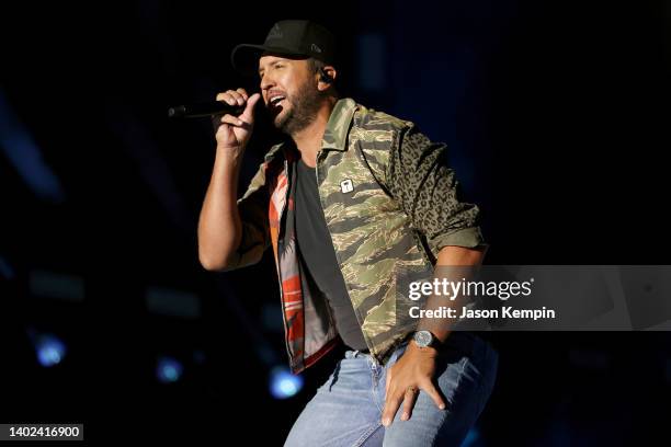 Luke Bryan performs during day 3 of CMA Fest 2022 at Nissan Stadium on June 11, 2022 in Nashville, Tennessee.