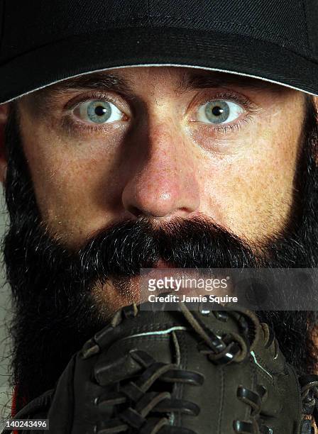Pitcher Brian Wilson of the San Francisco Giants poses during spring training photo day on March 1, 2012 in Scottsdale, Arizona.
