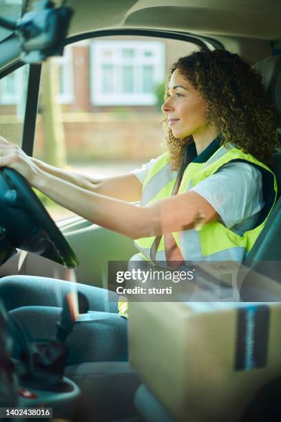 delivery driver driving - tradesman van stock pictures, royalty-free photos & images