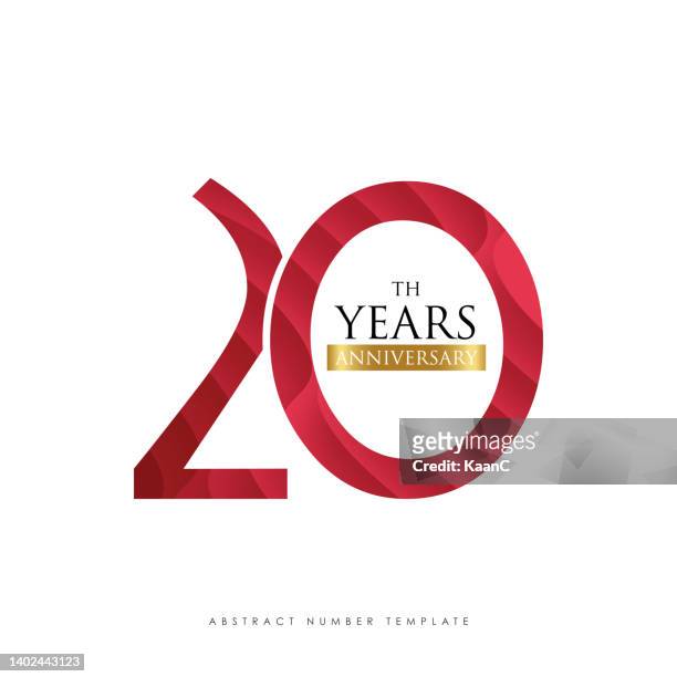 abstract number, anniversary logo template isolated, anniversary number, sunburst anniversary vector stock illustration - 20th anniversary celebration stock illustrations