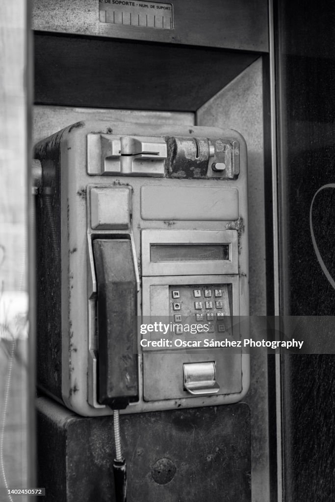 Old public phone booth