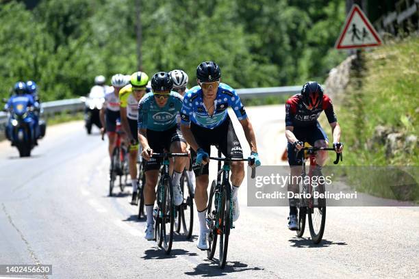 Pierre Rolland of France and Team B&B Hotels P/B KTM Polka Dot Mountain Jersey attacks during the 74th Criterium du Dauphine 2022 - Stage 8 a 138,8km...