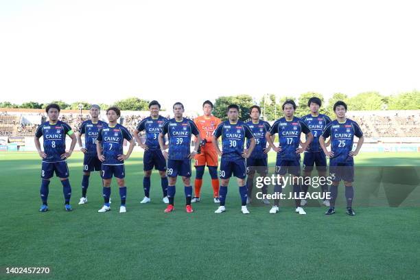 Group photo of Thespa Kusatsu Gunma during the J.LEAGUE Meiji Yasuda J2 21st Sec. Match between Thespakusatsu Gunma and Tochigi SC at Shoda Shoyu...