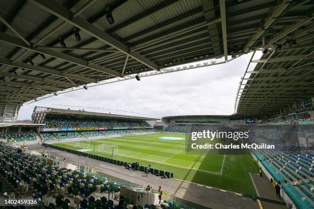 General view inside the stadium prior tog the UEFA Nations League League C Group 2 match between Northern Ireland and Cyprus at Windsor Park on June...