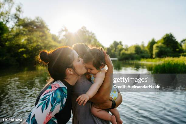 summer day on the river - riverbank stock pictures, royalty-free photos & images