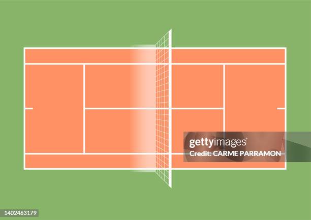 tennis tennisplatz - tennisnetz stock-grafiken, -clipart, -cartoons und -symbole