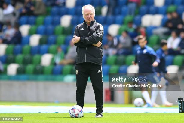 Jimmy Nicholl, Assistant Manger of Northern Ireland looks on prior to the UEFA Nations League League C Group 2 match between Northern Ireland and...