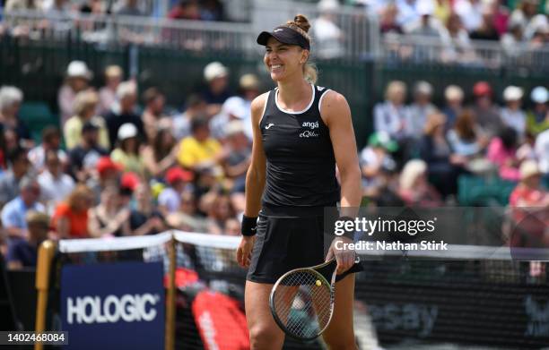 Beatriz Haddad Maia of Brazil reacts as she plays against Alison Riske of United States in the women's single final match during day nine of the...