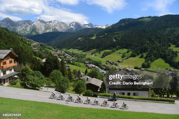 Eddie Dunbar of Ireland and Team INEOS Grenadiers, Bruno Armirail of France and Team Groupama - FDJ, George Bennett of New Zealand and UAE Team...