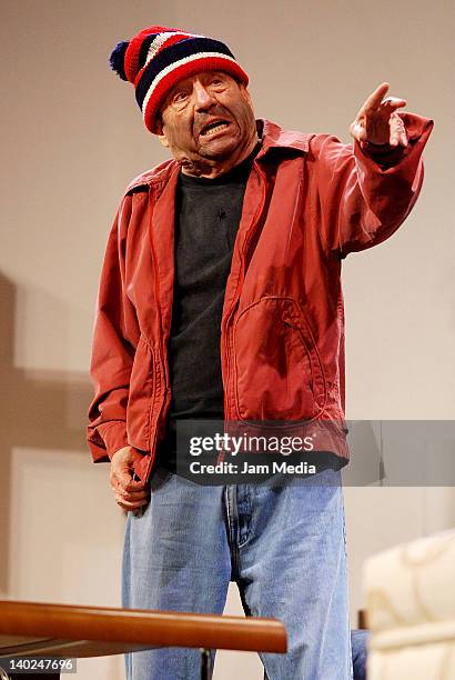 Representation of Roberto Gomez Bolaño during a theater play at Teatro Libanes on March 01, 2008 in Mexico City, Mexico. On February 29, 2012 met 40...
