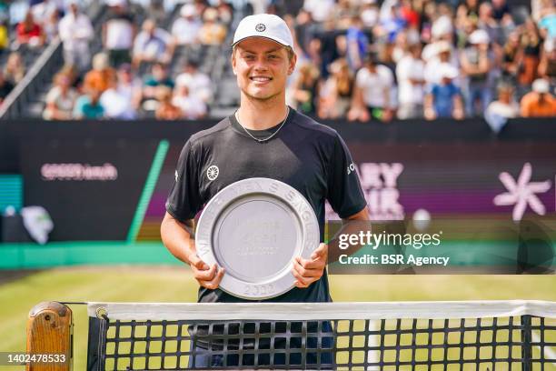 Tim van Rijthoven of the Netherlands after the Mens Singles Final match between Daniil Medvedev of Russia and Tim van Rijthoven of the Netherlands at...