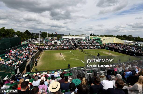 General view of play as Beatriz Haddad Maia of Brazil plays against Alison Riske of United States in the women's single final match during day nine...