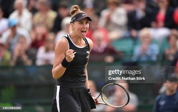 Beatriz Haddad Maia of Brazil reacts as she play against Alison Riske of United States in the women's single final match during day nine of the...