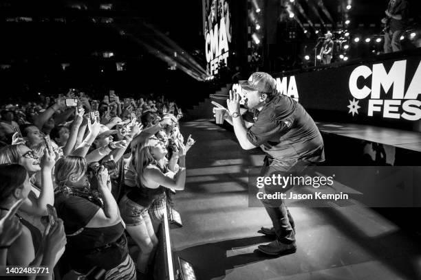 Luke Combs performs during day 3 of CMA Fest 2022 at Nissan Stadium on June 11, 2022 in Nashville, Tennessee.