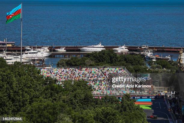 Charles Leclerc of Monaco driving during the F1 Grand Prix of Azerbaijan at Baku City Circuit on June 12, 2022 in Baku, Azerbaijan.