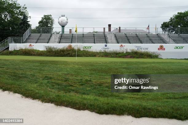 The 18th green before the final round of the ShopRite Classic at Seaview Bay Course on June 12, 2022 in Galloway, New Jersey.