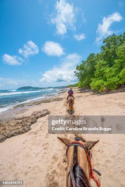 cavalgando em tamarindo, costa rica - playa tamarindo - fotografias e filmes do acervo