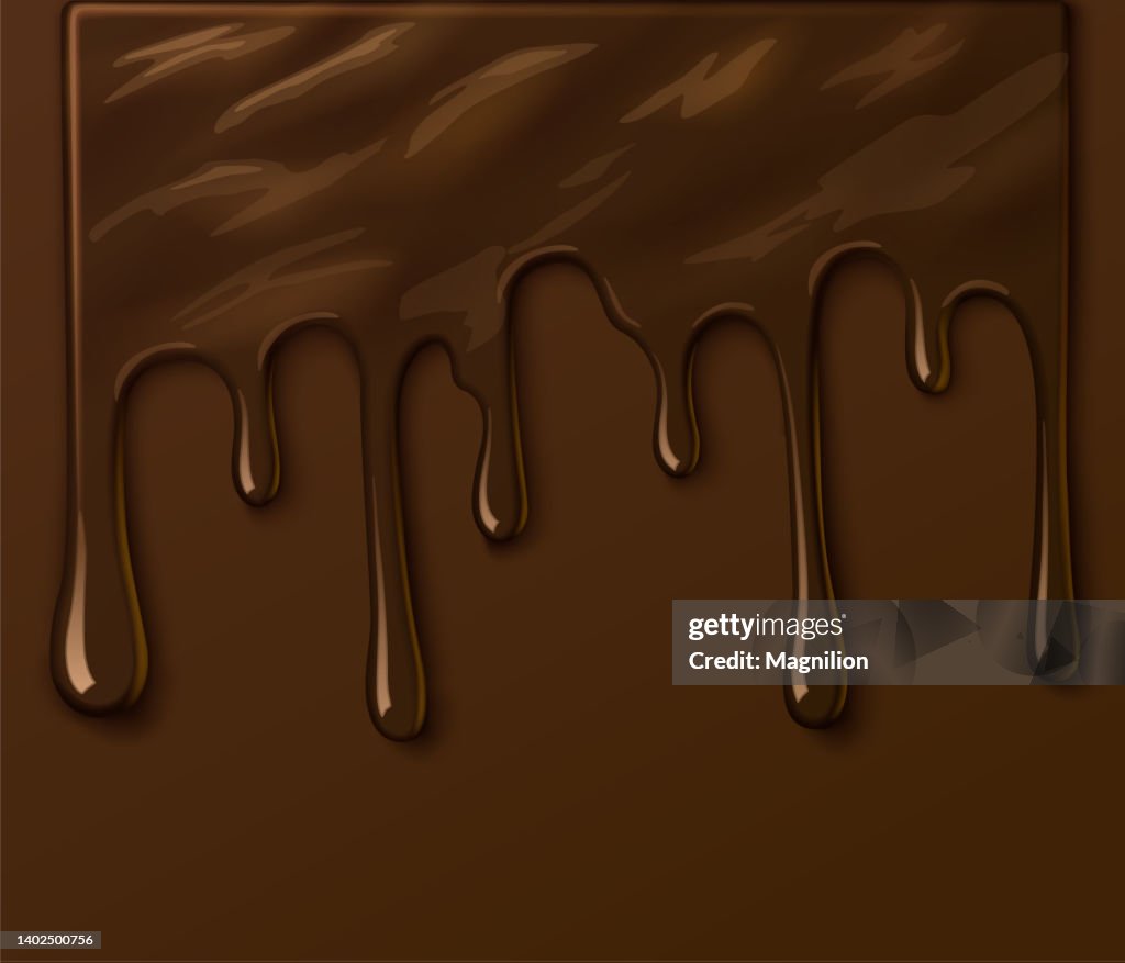 Melted Chocolate, Drops of Chocolate Background