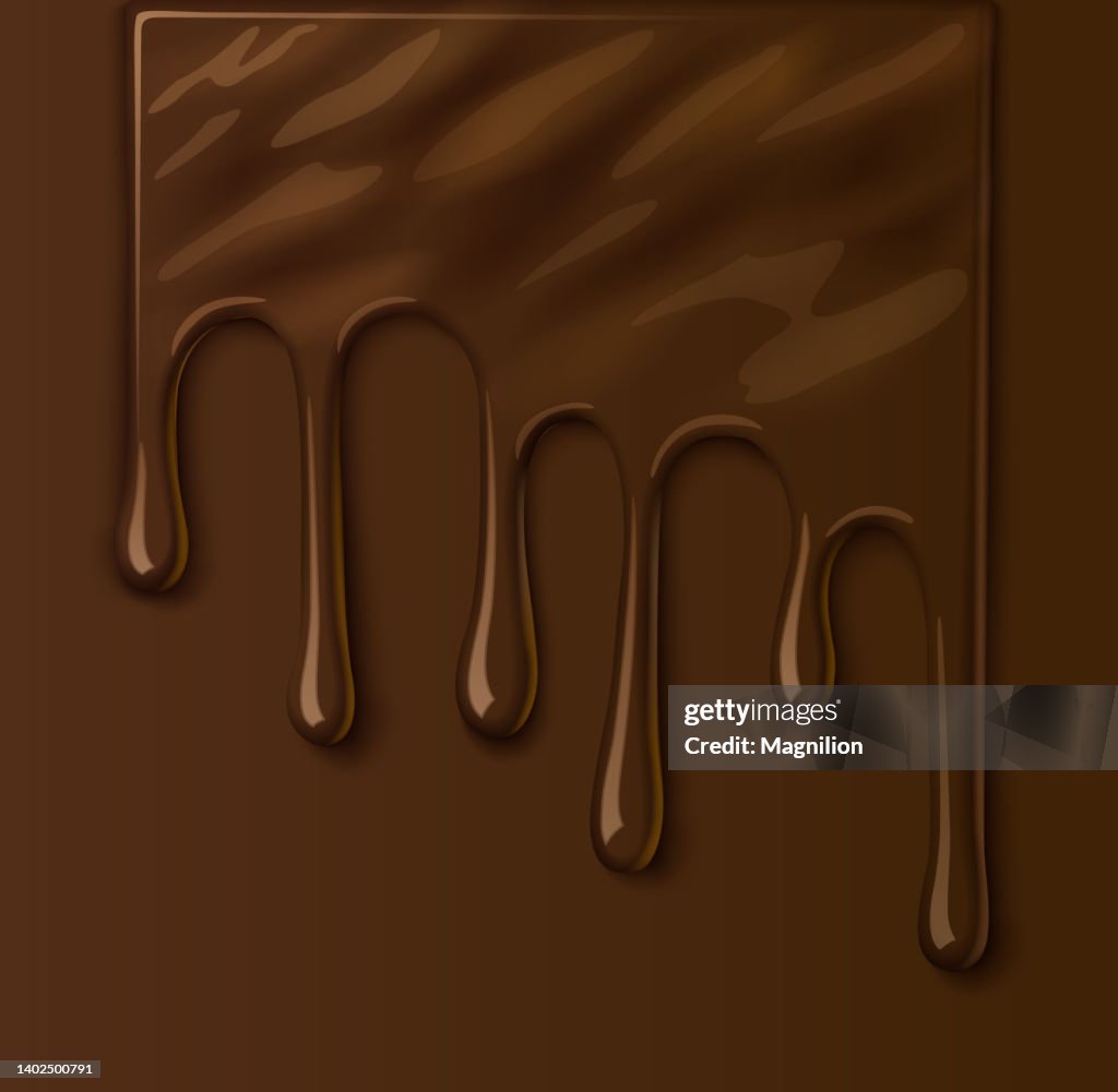 Melted Chocolate, Drops of Chocolate Background